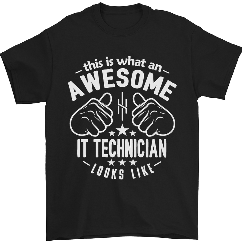 An Awesome IT Technician Looks Like Mens T-Shirt Cotton Gildan Black
