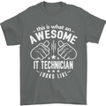 An Awesome IT Technician Looks Like Mens T-Shirt Cotton Gildan Charcoal