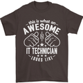 An Awesome IT Technician Looks Like Mens T-Shirt Cotton Gildan Dark Chocolate