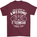 An Awesome IT Technician Looks Like Mens T-Shirt Cotton Gildan Maroon