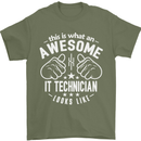 An Awesome IT Technician Looks Like Mens T-Shirt Cotton Gildan Military Green