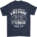 An Awesome IT Technician Looks Like Mens T-Shirt Cotton Gildan Navy Blue