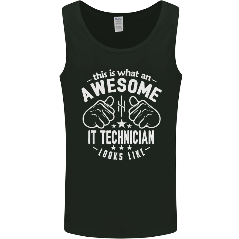 An Awesome IT Technician Looks Like Mens Vest Tank Top Black