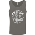 An Awesome IT Technician Looks Like Mens Vest Tank Top Charcoal