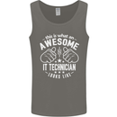 An Awesome IT Technician Looks Like Mens Vest Tank Top Charcoal