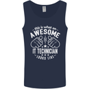 An Awesome IT Technician Looks Like Mens Vest Tank Top Navy Blue