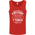 An Awesome IT Technician Looks Like Mens Vest Tank Top Red