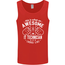 An Awesome IT Technician Looks Like Mens Vest Tank Top Red