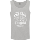 An Awesome IT Technician Looks Like Mens Vest Tank Top Sports Grey