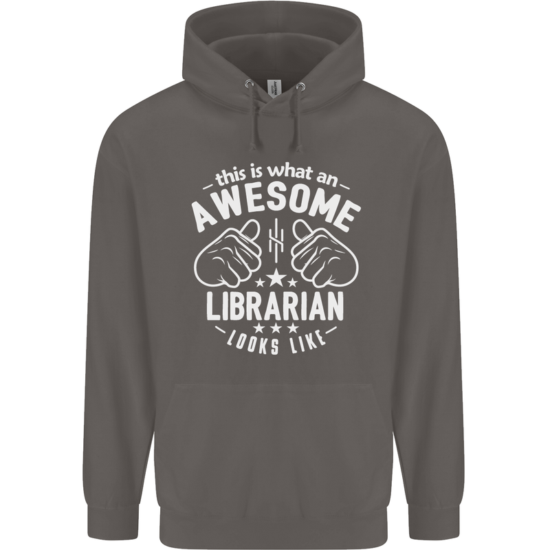 An Awesome Librarian Looks Like Mens 80% Cotton Hoodie Charcoal
