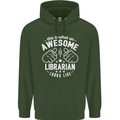 An Awesome Librarian Looks Like Mens 80% Cotton Hoodie Forest Green