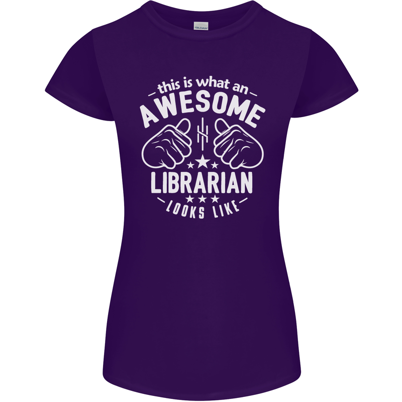 An Awesome Librarian Looks Like Womens Petite Cut T-Shirt Purple
