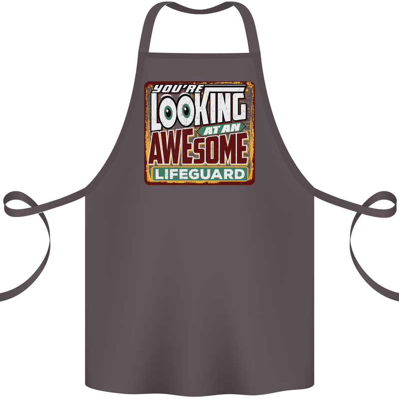An Awesome Lifeguard Cotton Apron 100% Organic Dark Grey