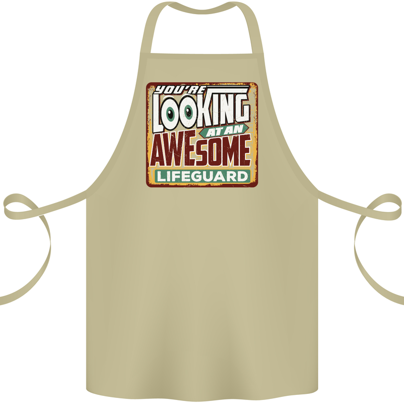 An Awesome Lifeguard Cotton Apron 100% Organic Khaki