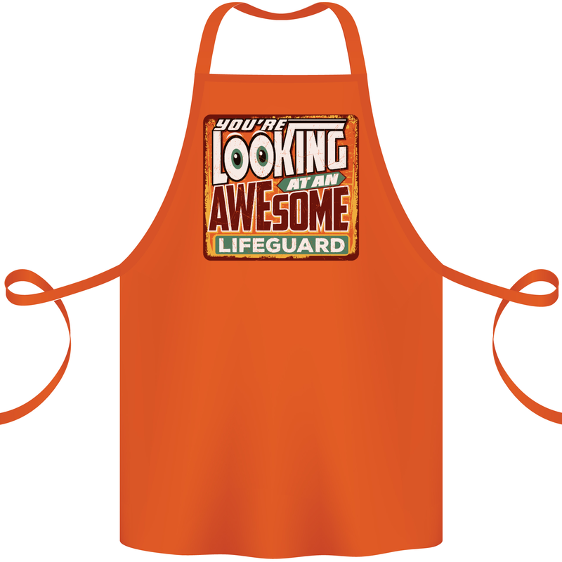 An Awesome Lifeguard Cotton Apron 100% Organic Orange