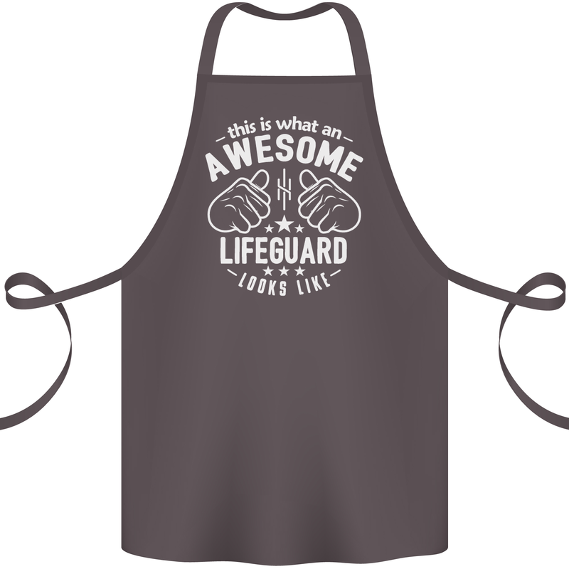 An Awesome Lifeguard Looks Like Cotton Apron 100% Organic Dark Grey