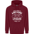 An Awesome Lifeguard Looks Like Mens 80% Cotton Hoodie Maroon