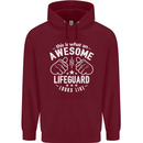 An Awesome Lifeguard Looks Like Mens 80% Cotton Hoodie Maroon