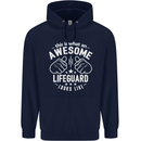 An Awesome Lifeguard Looks Like Mens 80% Cotton Hoodie Navy Blue