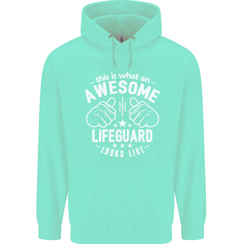 An Awesome Lifeguard Looks Like Mens 80% Cotton Hoodie Peppermint