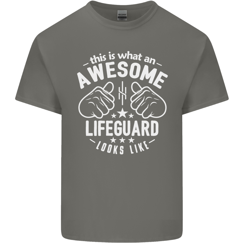 An Awesome Lifeguard Looks Like Mens Cotton T-Shirt Tee Top Charcoal
