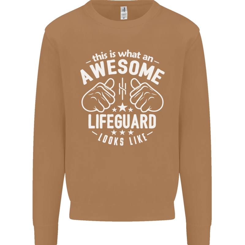 An Awesome Lifeguard Looks Like Mens Sweatshirt Jumper Caramel Latte