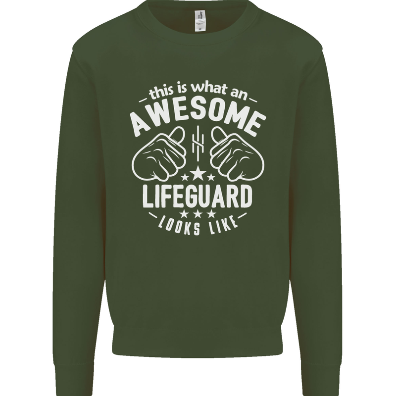 An Awesome Lifeguard Looks Like Mens Sweatshirt Jumper Forest Green