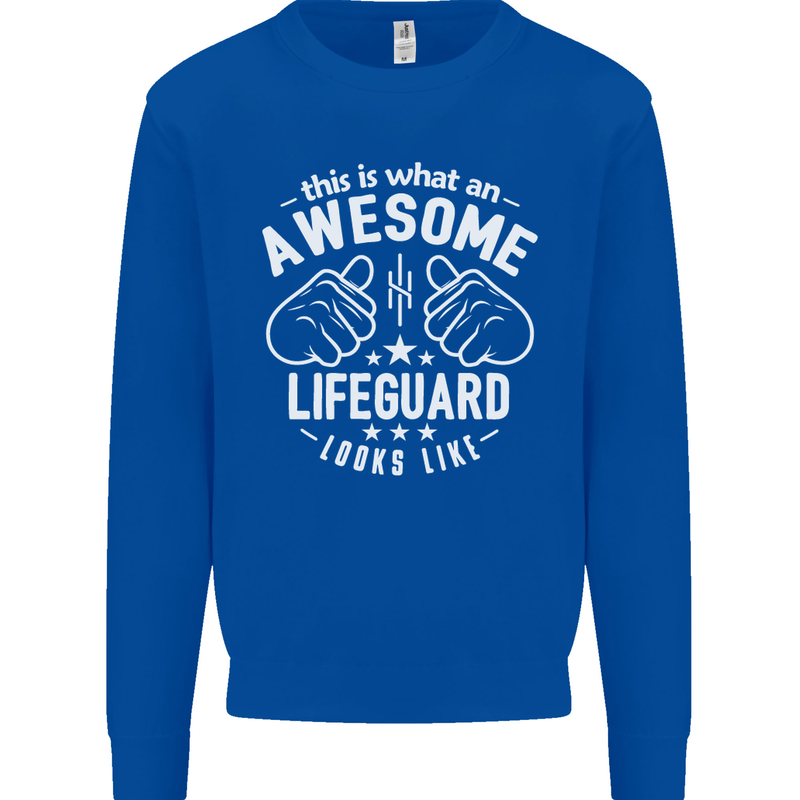 An Awesome Lifeguard Looks Like Mens Sweatshirt Jumper Royal Blue