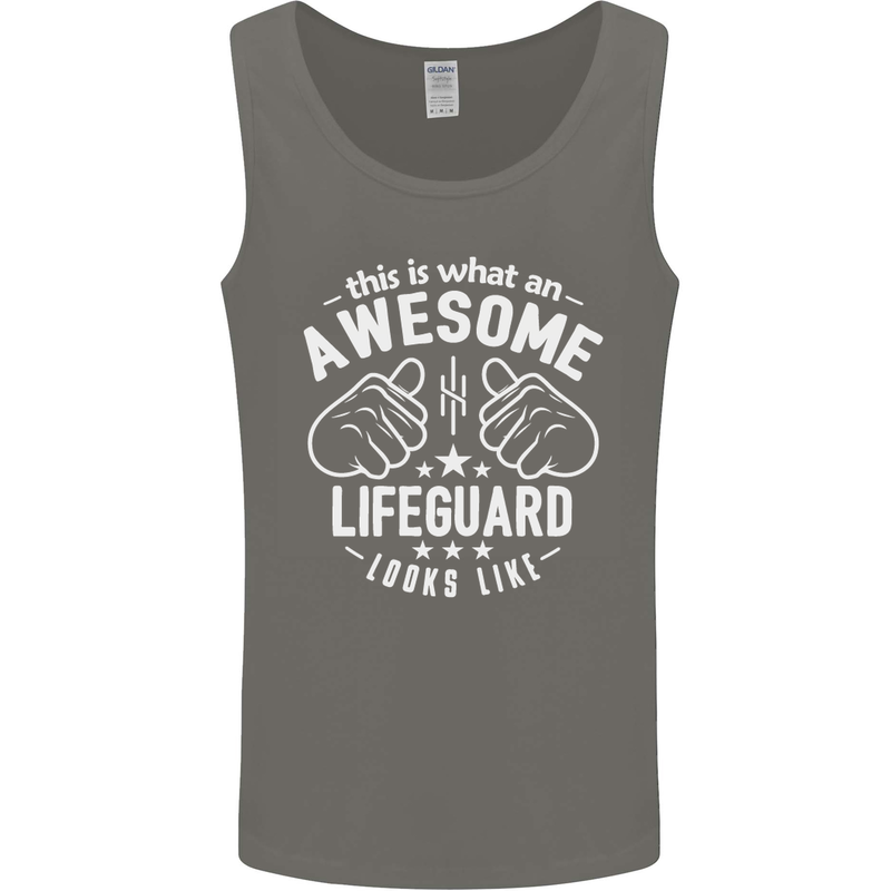 An Awesome Lifeguard Looks Like Mens Vest Tank Top Charcoal