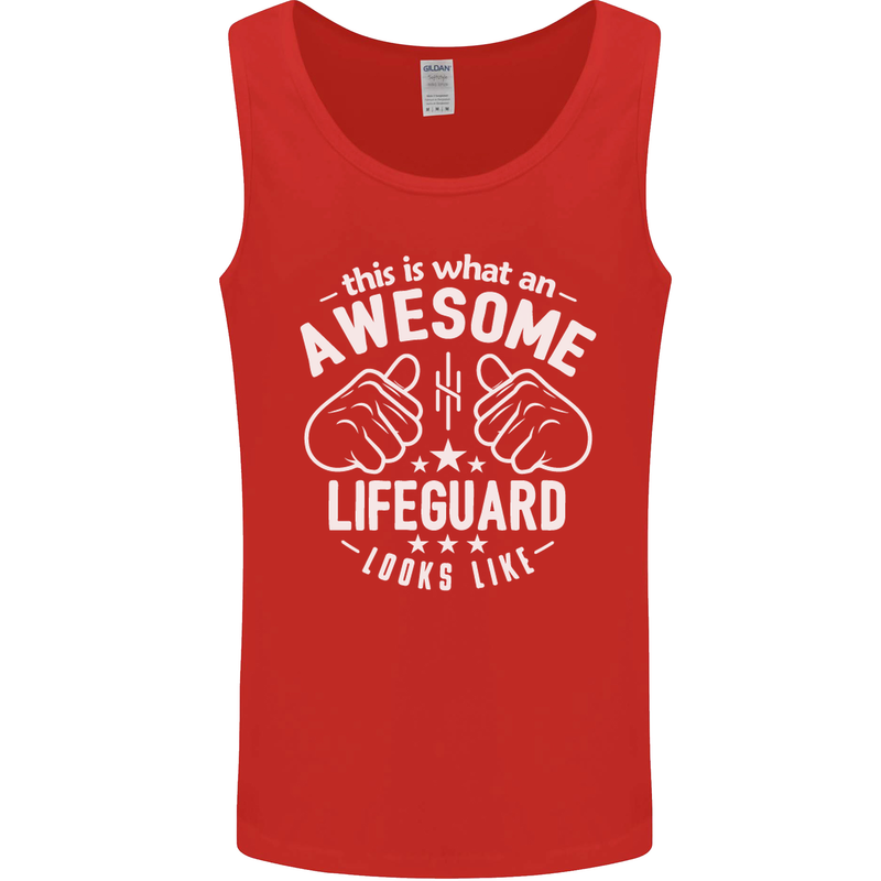 An Awesome Lifeguard Looks Like Mens Vest Tank Top Red