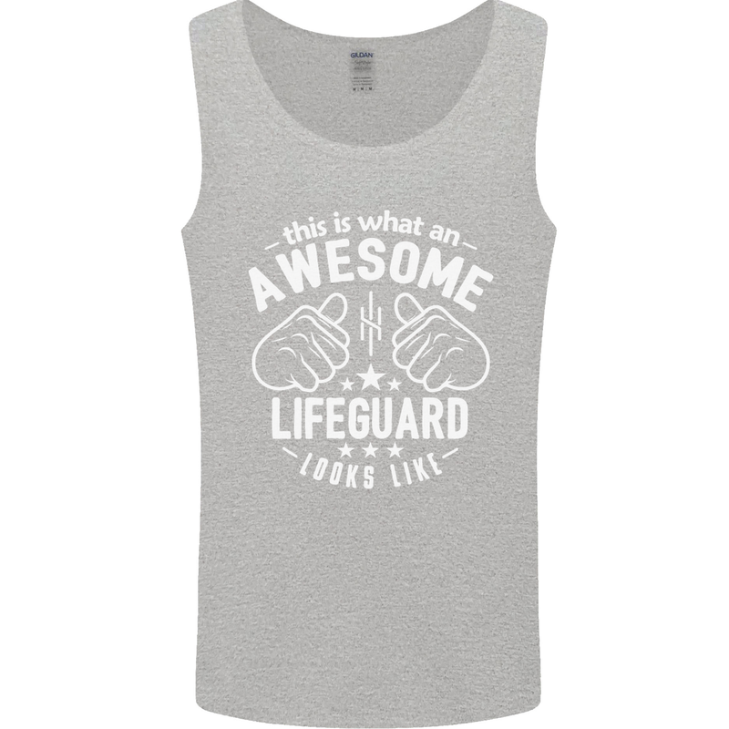 An Awesome Lifeguard Looks Like Mens Vest Tank Top Sports Grey