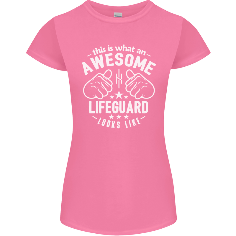 An Awesome Lifeguard Looks Like Womens Petite Cut T-Shirt Azalea