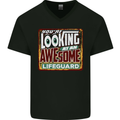 An Awesome Lifeguard Mens V-Neck Cotton T-Shirt Black