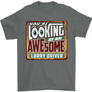 An Awesome Lorry Driver Funny Lorries Mens T-Shirt Cotton Gildan Charcoal