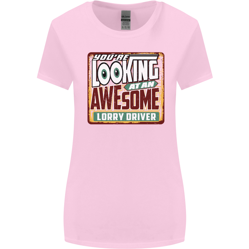 An Awesome Lorry Driver Funny Lorries Womens Wider Cut T-Shirt Light Pink