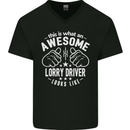 An Awesome Lorry Driver Looks Like Mens V-Neck Cotton T-Shirt Black