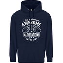 An Awesome Mathematician Looks Like Mens 80% Cotton Hoodie Navy Blue