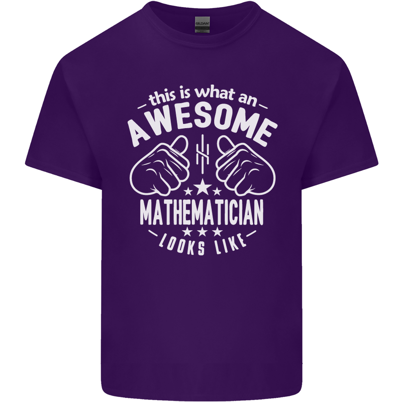 An Awesome Mathematician Looks Like Mens Cotton T-Shirt Tee Top Purple
