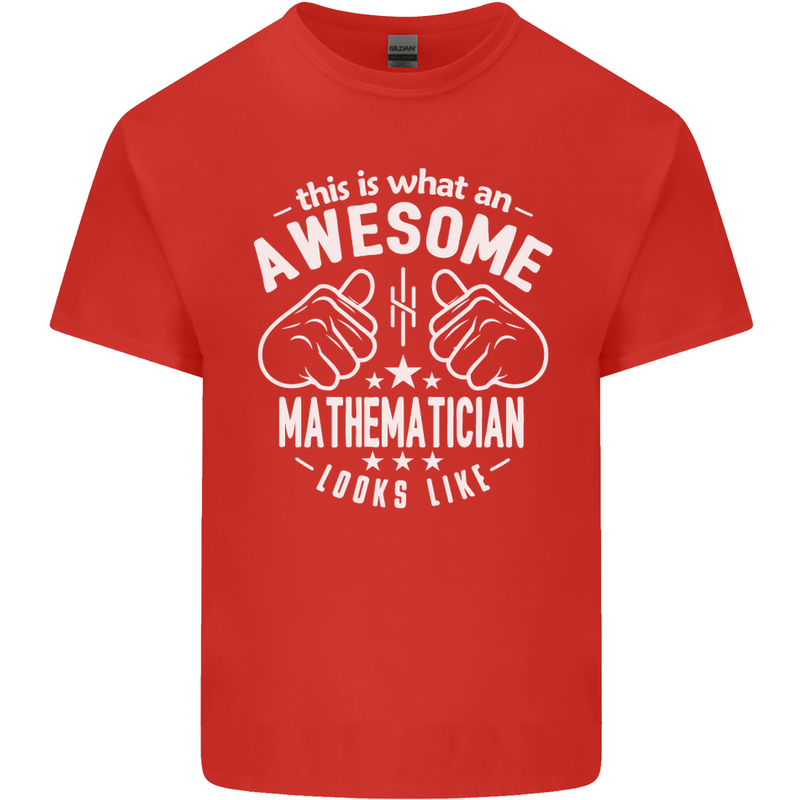 An Awesome Mathematician Looks Like Mens Cotton T-Shirt Tee Top Red