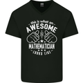 An Awesome Mathematician Looks Like Mens V-Neck Cotton T-Shirt Black