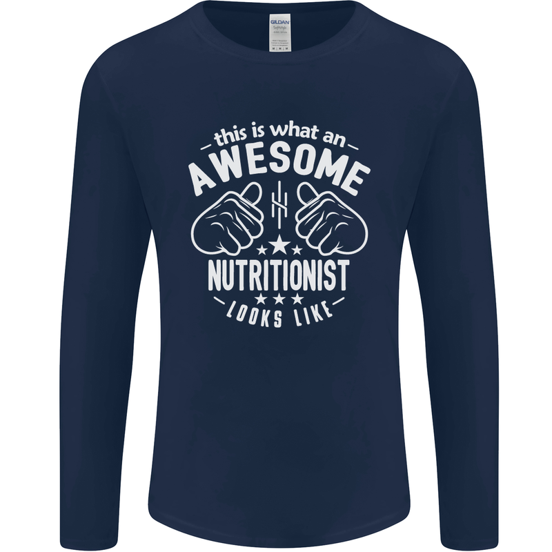 An Awesome Nutritionist Looks Like Mens Long Sleeve T-Shirt Navy Blue