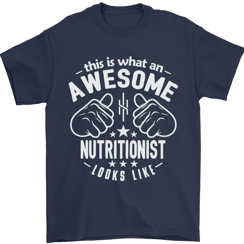 An Awesome Nutritionist Looks Like Mens T-Shirt Cotton Gildan Navy Blue