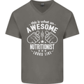 An Awesome Nutritionist Looks Like Mens V-Neck Cotton T-Shirt Charcoal