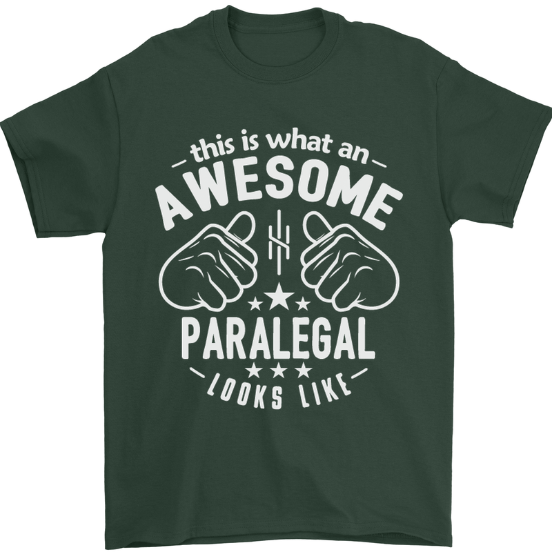 An Awesome Paralegal Looks Like Mens T-Shirt Cotton Gildan Forest Green