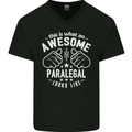An Awesome Paralegal Looks Like Mens V-Neck Cotton T-Shirt Black