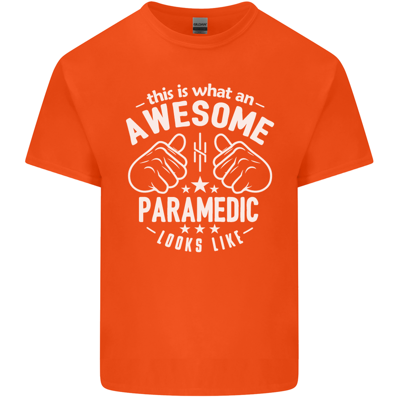 An Awesome Paramedic Looks Like Mens Cotton T-Shirt Tee Top Orange