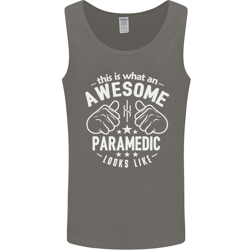 An Awesome Paramedic Looks Like Mens Vest Tank Top Charcoal