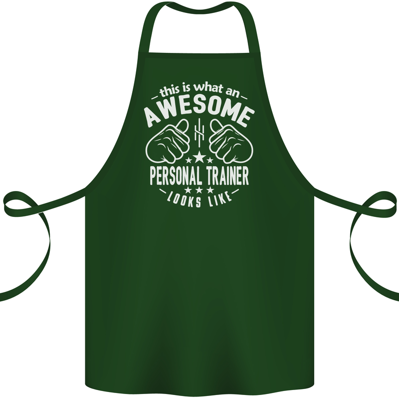 An Awesome Personal Trainer Looks Like Cotton Apron 100% Organic Forest Green