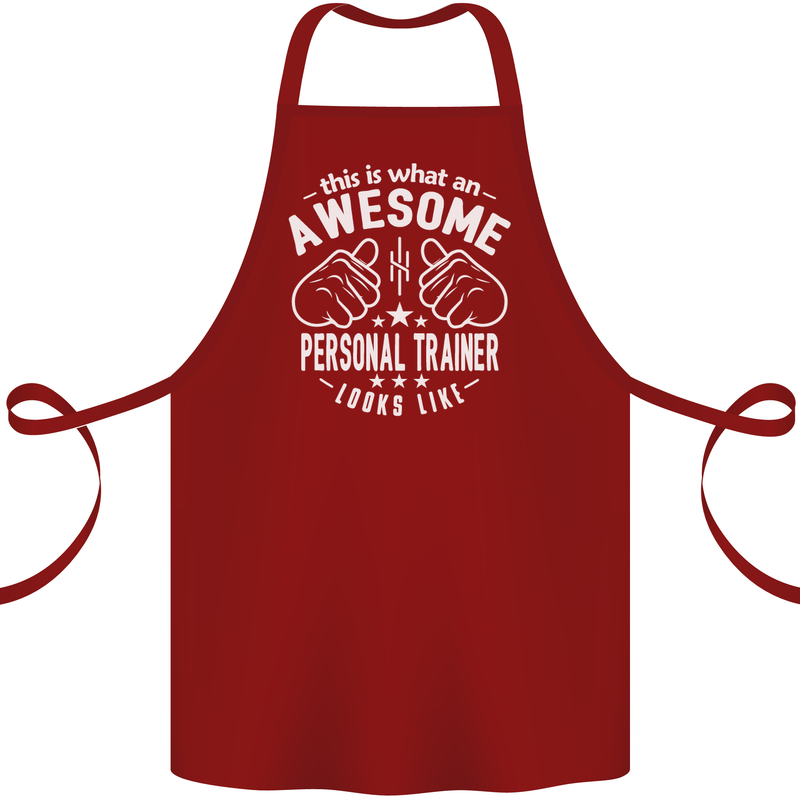 An Awesome Personal Trainer Looks Like Cotton Apron 100% Organic Maroon