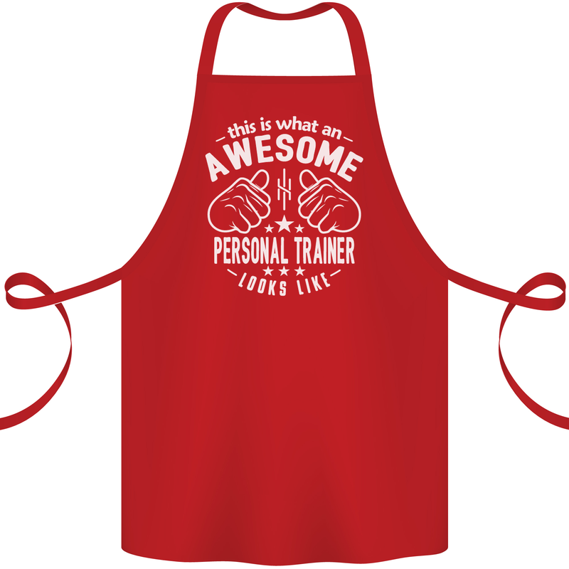 An Awesome Personal Trainer Looks Like Cotton Apron 100% Organic Red